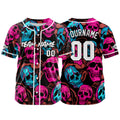 Custom Baseball Jersey Personalized Baseball Shirt for Men Women Kids Youth Teams Stitched and Print Pink&Blue enthsush