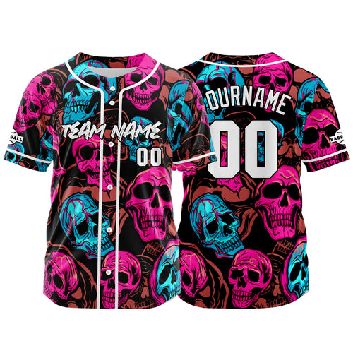 Custom Baseball Jersey Personalized Baseball Shirt for Men Women Kids Youth Teams Stitched and Print Pink&Blue enthsush