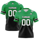 Custom Green Black Gradient Football Jersey Personalized Football Shirts for Men Women  Printed Team Name Number Logo