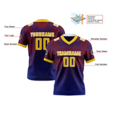 Custom Blue Purple Yellow Reversible Football Jersey Personalized Gradient Football Shirts for Men Printed Team Name Number Logo