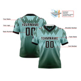 Custom Blue Green Reversible Football Jersey Personalized Gradient Football Shirts for Men Printed Team Name Number Logo