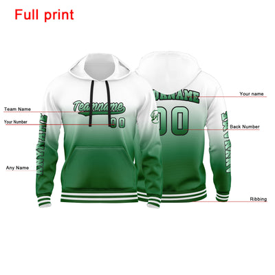 Custom Green White Sweatshirt Hoodie For Men Women Girl Boy Print Your Logo Name Number enthsush
