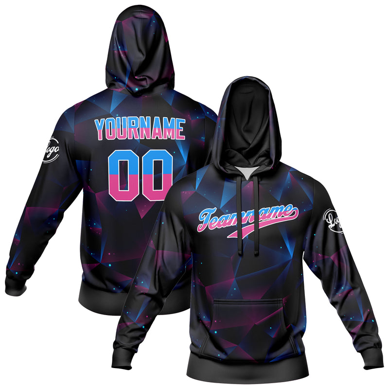 Custom Black Blue Sweatshirt Hoodie For Men Women Girl Boy Print Your Logo Name Number