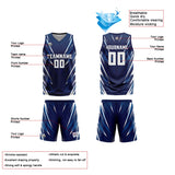 Custom Dark Blue Reversible Basketball Suit for Adults and Kids Personalized Jersey