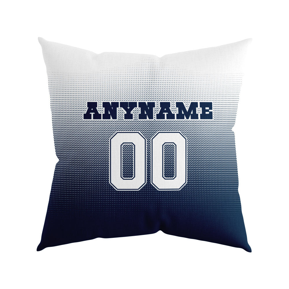 Custom Football Throw Pillow for Men Women Boy Gift Printed Your Personalized Name Number Navy&White&Blue enthsush