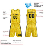 Custom Basketball Jersey Uniform Suit Printed Your Logo Name Number Yellow