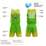 Custom Basketball Jersey Uniform Suit Printed Your Logo Name Number Green-Yellow