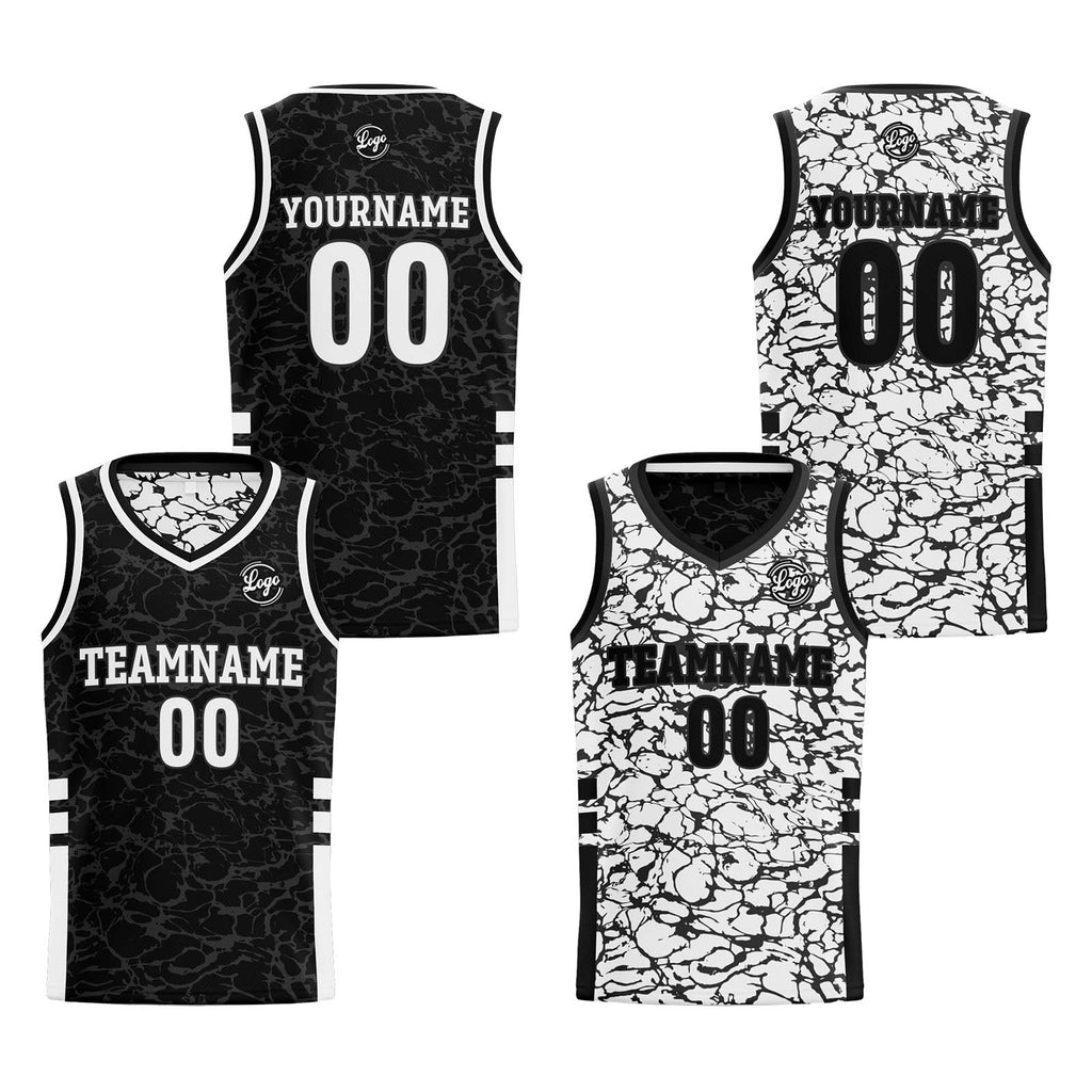 Custom Black Reversible Basketball Suit for Adults and Kids Personalized Jersey enthsush