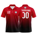 Custom Red Black White Football Polo Shirts Add Your Unique Logo/Name/Number enthsush