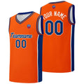 Custom basketball jersey shorts for men and women. Embroidered and printed name, number and logo Orange enthsush