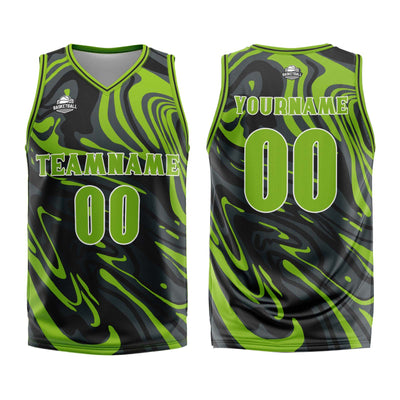 Custom Fluid Green Black Basketball Jersey Uniform Suit Printed Your Logo Name Number enthsush