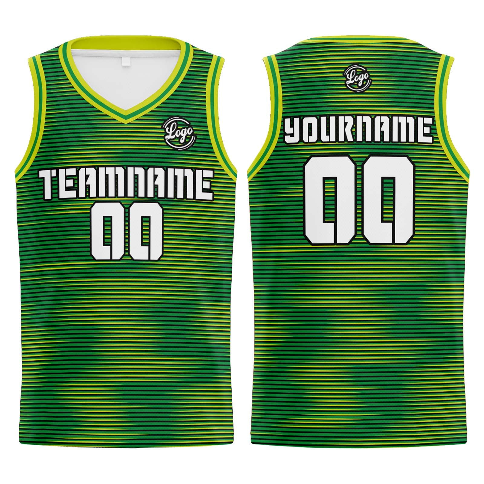 Custom Green Basketball Jersey Uniform Suit Printed Your Logo Name Number enthsush