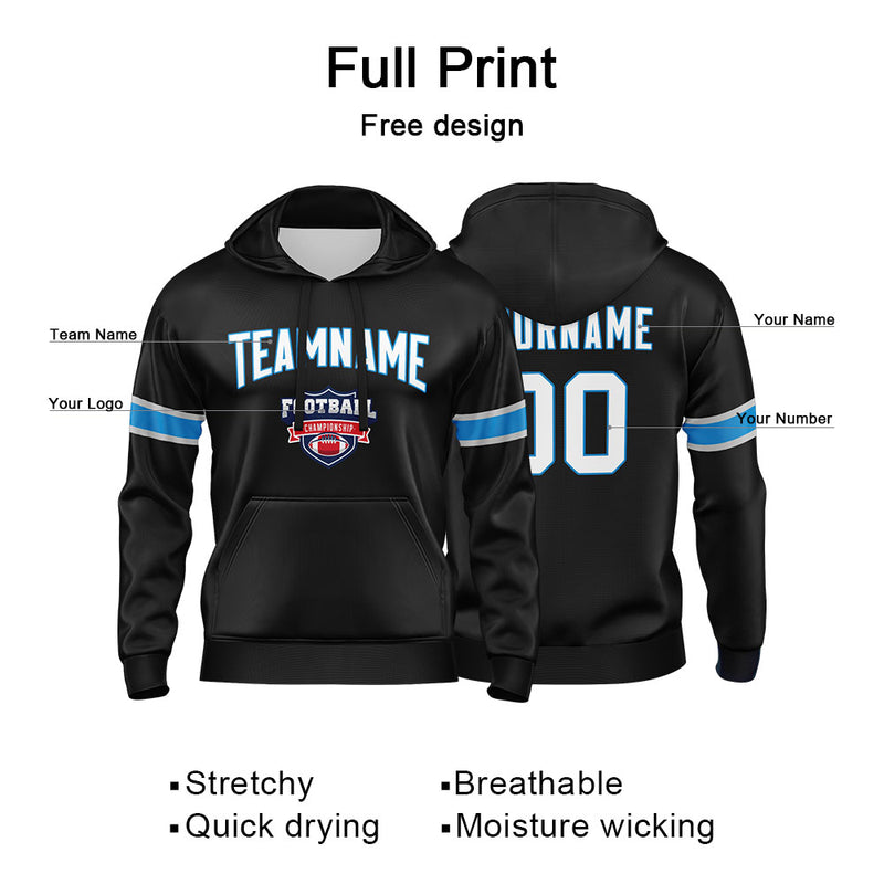 Custom Sweatshirt Hoodie For Man Woman Girl Boy Print Your Logo Name Number Black