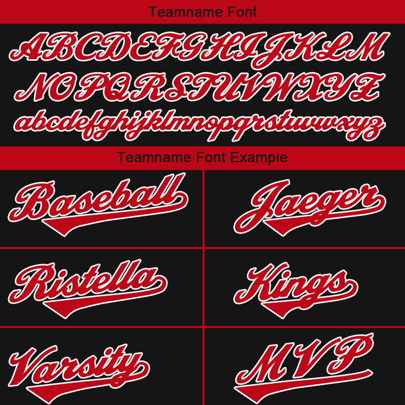 Custom Long Sleeve Windbreaker Jackets Uniform Printed Your Logo Name Number Black-Red-White enthsush