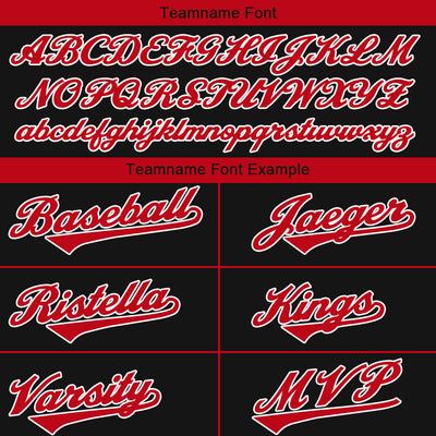 Custom Long Sleeve Windbreaker Jackets Uniform Printed Your Logo Name Number Black-Red-White enthsush