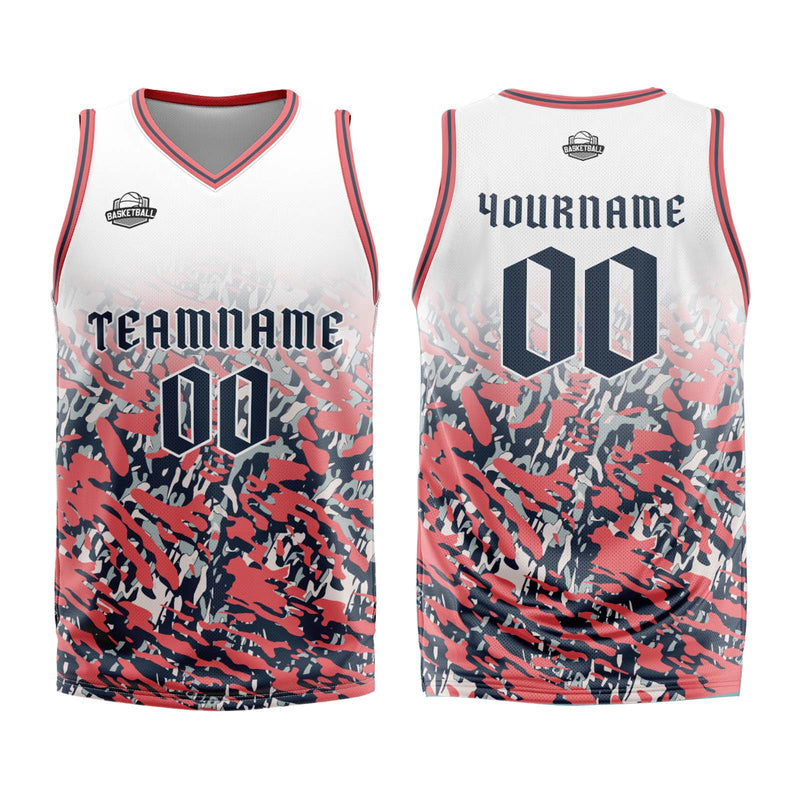 Custom White Pink Navy Basketball Jersey Uniform Suit Printed Your Logo Name Number