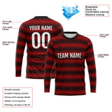 Custom Basketball Soccer Football Shooting Long T-Shirt for Adults and Kids Black-Red