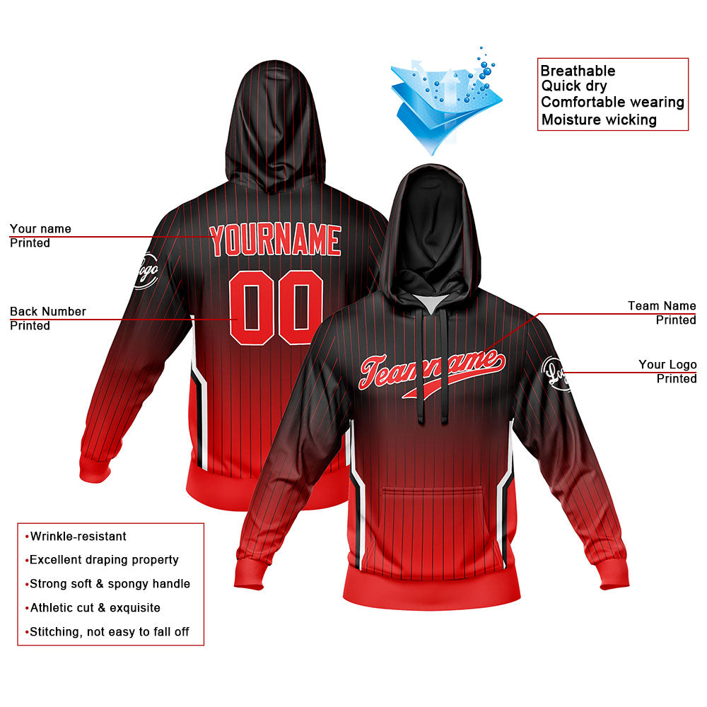 Custom Black Red Sweatshirt Hoodie For Men Women Girl Boy Print Your Logo Name Number enthsush