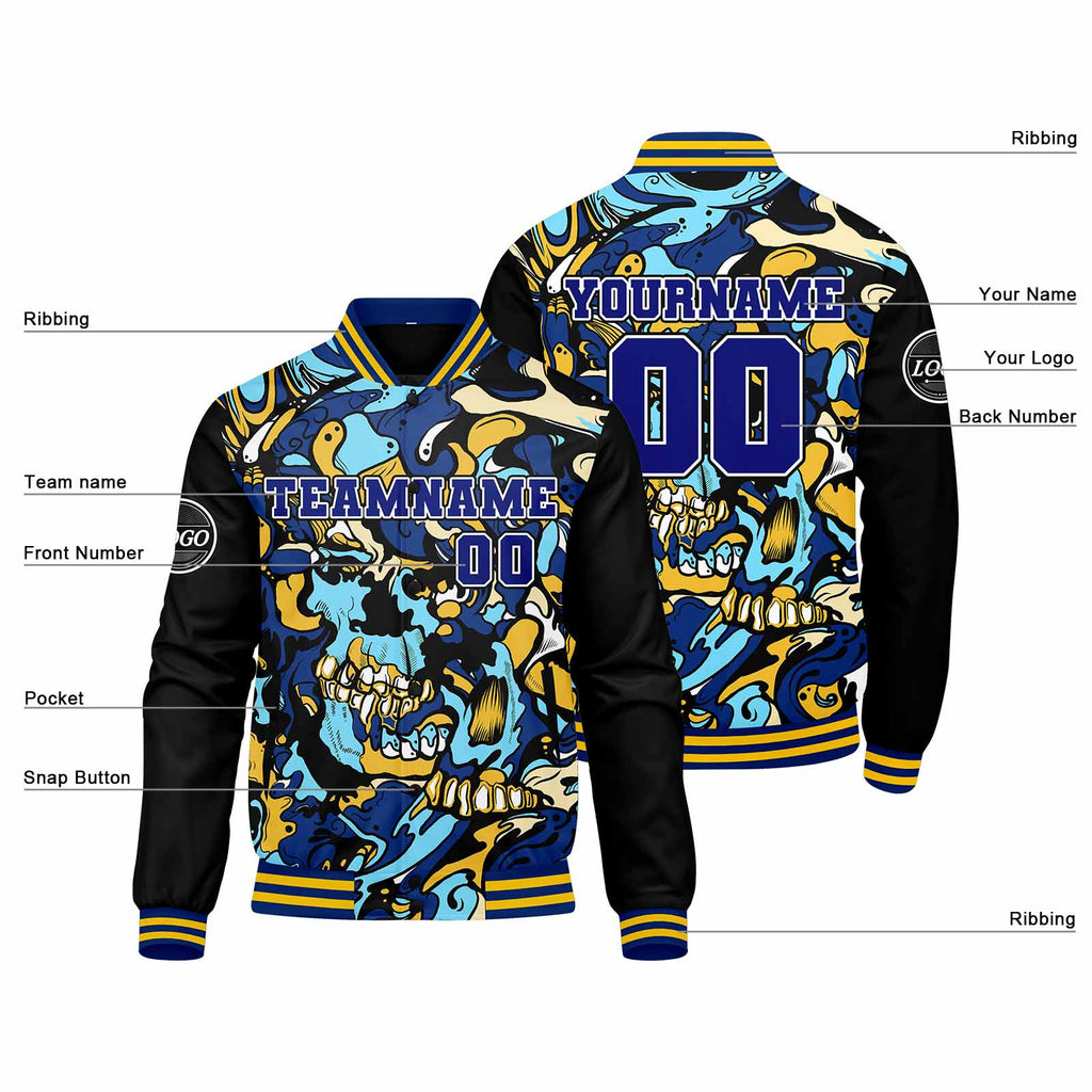 Custom Varsity Jacket Letterman jacket for Men, Women and Youth Royal Yellow enthsush
