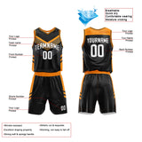 Custom Basketball Jersey Uniform Suit Printed Your Logo Name Number Black-Orange
