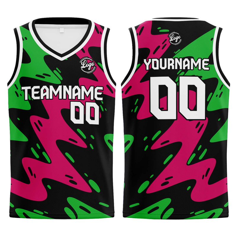 Custom Black Rose Green Basketball Jersey Uniform Suit Printed Your Logo Name Number