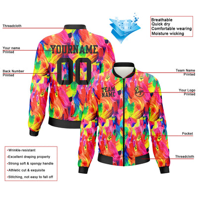 Custom Long Sleeve Windbreaker Jackets Uniform Printed Your Logo Name Number Feather enthsush