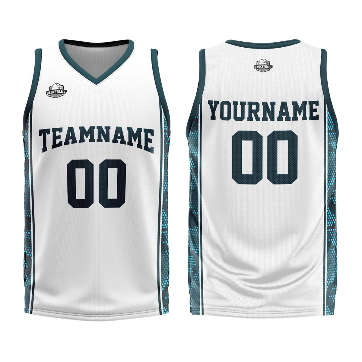 Custom White Dark Green Basketball Jersey Uniform Suit Printed Your Logo Name Number enthsush