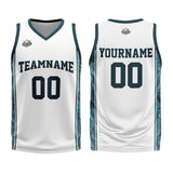 Custom White Dark Green Basketball Jersey Uniform Suit Printed Your Logo Name Number