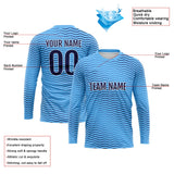 Custom Basketball Soccer Football Shooting Long T-Shirt for Adults and Kids Wave-Light Blue
