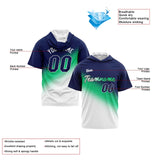 Custom Navy Green White Short Sleeve Hoodies for Men Women Shirts with Hoods Printed Name Logo