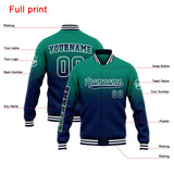 Custom Gradient Varsity Jacket Letterman jacket for Men, Women and Youth Green&Navy