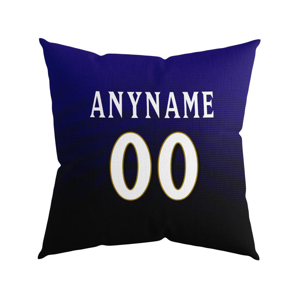 Custom Football Throw Pillow for Men Women Boy Gift Printed Your Personalized Name Number Purple&Black&Gold enthsush