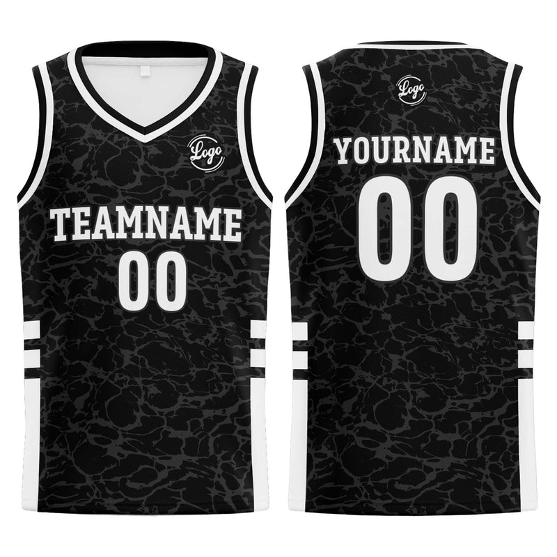 Custom Black Basketball Jersey Uniform Suit Printed Your Logo Name Number