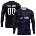 Custom Basketball Soccer Football Shooting Long T-Shirt for Adults and Kids Purple-Black enthsush