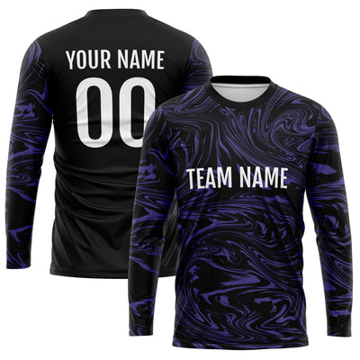Custom Basketball Soccer Football Shooting Long T-Shirt for Adults and Kids Purple-Black enthsush