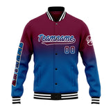 Custom Gradient Varsity Jacket Letterman jacket for Men, Women and Youth Burgundy&Blue