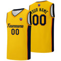Custom basketball jersey shorts for men and women. Embroidered and printed name, number and logo Yellow enthsush