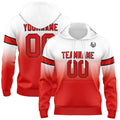 Custom Gradient Hoodie For Man Woman Girl Boy Print Your Logo Name Number White&Red enthsush