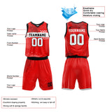 Custom Basketball Jersey Uniform Suit Printed Your Logo Name Number Red