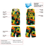 Custom Basketball Jersey Uniform Suit Printed Your Logo Name Number Grid&Yellow&Green