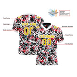 Custom Red Yellow Reversible Football Jersey Personalized Gradient Football Shirts for Men Printed Team Name Number Logo