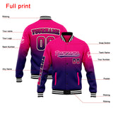 Custom Gradient Varsity Jacket Letterman jacket for Men, Women and Youth Rose&Dark Purple