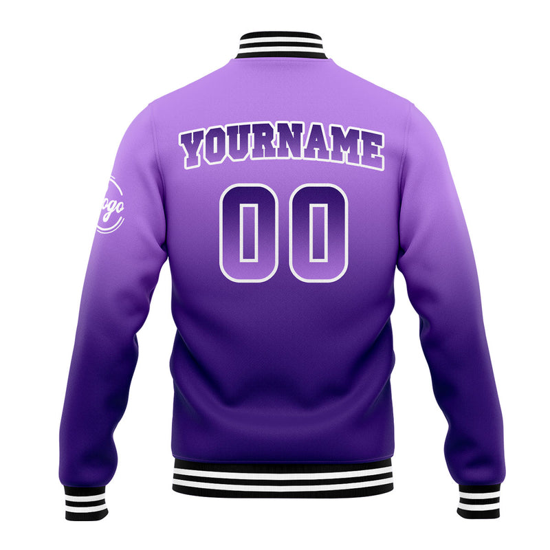 Custom Gradient Varsity Jacket Letterman jacket for Men, Women and Youth Purple