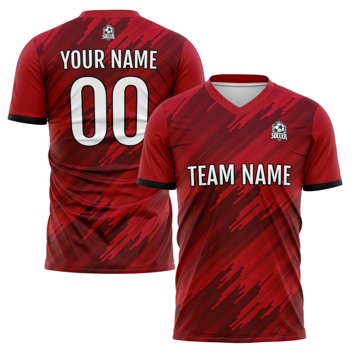 Custom Red Soccer Jerseys for Men Women Personalized Soccer Uniforms for Adult and Kid enthsush