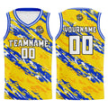 Custom Yellow Blue Basketball Jersey Uniform Suit Printed Your Logo Name Number enthsush