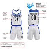 Custom Basketball Jersey Uniform Suit Printed Your Logo Name Number White-Blue