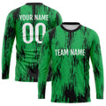 Custom Basketball Soccer Football Shooting Long T-Shirt for Adults and Kids Green-Black enthsush