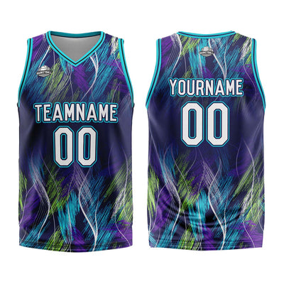 Custom Purple Light Blue Basketball Jersey Uniform Suit Printed Your Logo Name Number enthsush