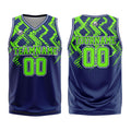 Custom Navy Neon Green Basketball Jersey Uniform Suit Printed Your Logo Name Number enthsush