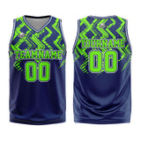 Custom Navy Neon Green Basketball Jersey Uniform Suit Printed Your Logo Name Number